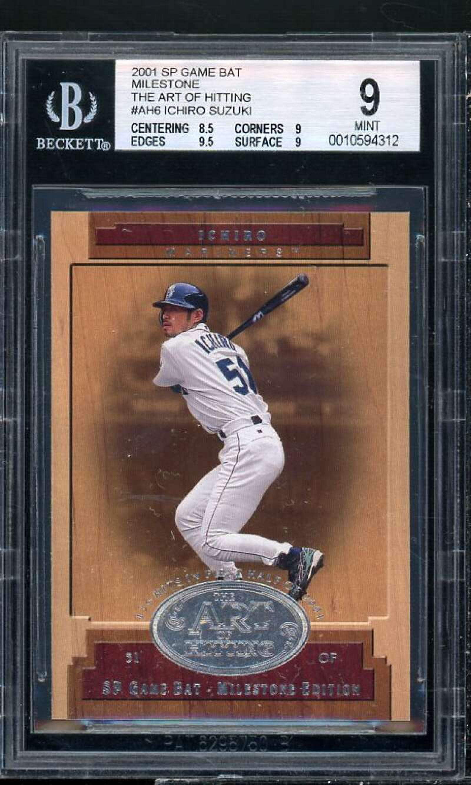 Ichiro Suzuki Rookie Card 2001 SP Game Bat Milestone Art Of