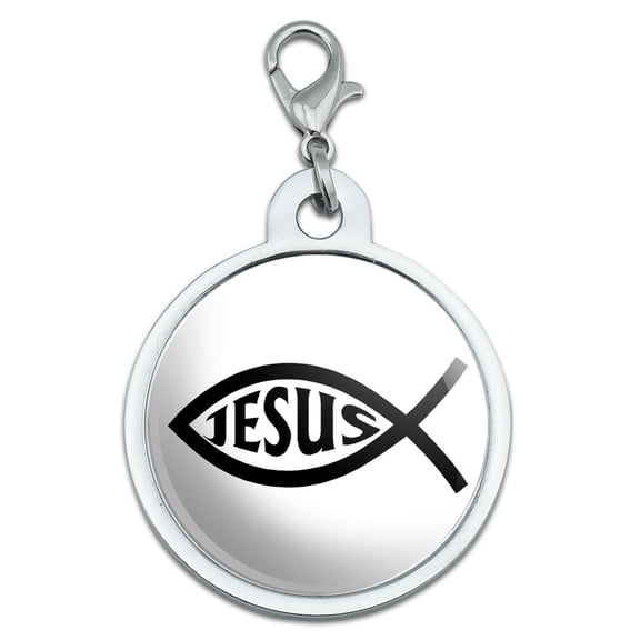 Ichthus Fish Christian Jesus Large Metal ID Pet Dog Tag