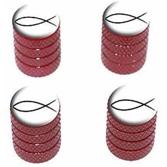 Ichthus Fish Christian Jesus Tire Rim Wheel Aluminum Valve Stem Caps, Multiple Colors