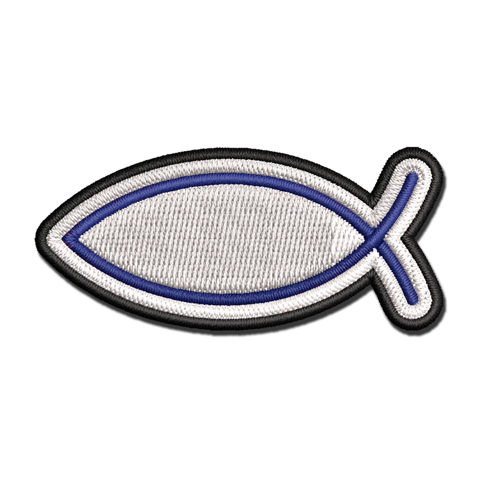 Ichthys Fish Christian Applique Multi-Color Embroidered Iron-On Patch ...