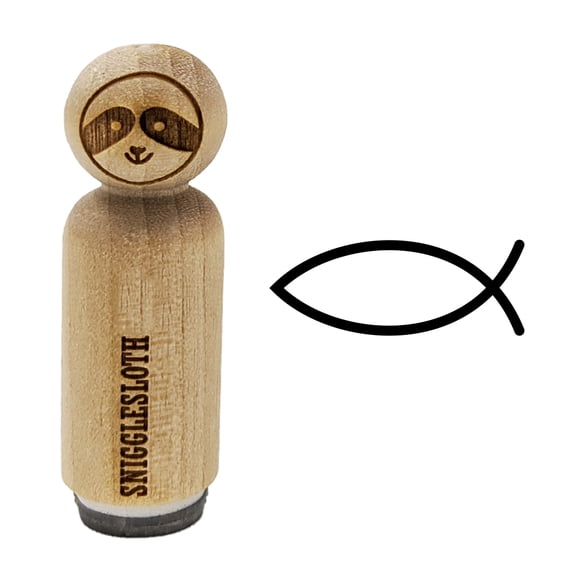 Ichthys Fish Christian Rubber Stamp for Scrapbooking Crafting Stamping - Medium 1 Inch