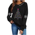 thumbnail image 1 of Ichuanyi Christmas Sweatshirts for Women Christmas Graphic Long Sleeve Shirt Xmas Holiday Crewneck Pullover Tops, 1 of 5