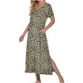 thumbnail image 1 of Ichuanyi Summer Dresses Women's Short Sleeve V-Neck Soft Loungewear Casual Sleepwear With Pockets, 1 of 5