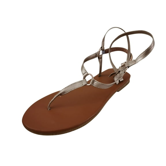 Ichuanyi Women Sandals Women Shoes Sexy Metal Chain With Thin Straps Ankle Loops Straps Flat Sandals