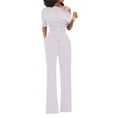 thumbnail image 1 of Ichuanyi Womens Jumpsuits, Women's Sexy Solid Off Shoulder Short Sleeve With Belt Slim Jumpsuit, 1 of 6