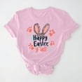 thumbnail image 1 of Ichuanyi Easter Shirts for Women Funny Bunny Face Graphic Print Rabbit T Shirt Summer Casual Short Sleeve Festival Holiday Tee Tops, 1 of 5