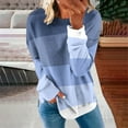 thumbnail image 1 of Ichuanyi Fall Tops for Women 2023 Fashion Women Print Long Sleeve Comfortable Breathable O-Neck Shirt Tops, 1 of 5