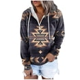 thumbnail image 1 of Ichuanyi Fashion Colorblock Hoodies for Women Winter Long Sleeve Sweatshirt Tops V Neck Graphic Tees Shirt Casual Comfy Blouses Tops 2022 Kangaroo Pocket Hoodie, 1 of 6