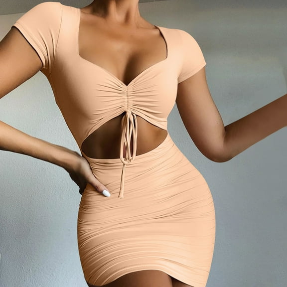 Ichuanyi Fashion Women Soild Asymmetrical Sexy Tank Dress Short Basic Midi Club Dress