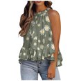 thumbnail image 1 of Ichuanyi Halter Flowy Tops for Women Summer Striped Sleeveless Shirts Blouse Casual Tank Tops Ruffle Hem Tops for Juniors, 1 of 4