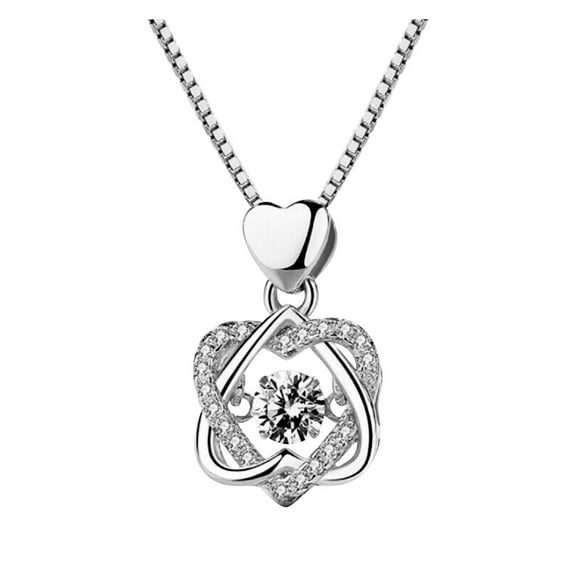 Ichuanyi Love Heart Necklace Charm Pendant with Crystals Jewelry Gifts For Women