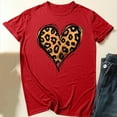 thumbnail image 1 of Ichuanyi New Fashion Women's Top Short Sleeve Casual Love Leopard Printed Loose T-shirt, 1 of 4