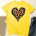 thumbnail image 1 of Ichuanyi New Fashion Women's Top Short Sleeve Casual Love Leopard Printed Loose T-shirt, 1 of 4