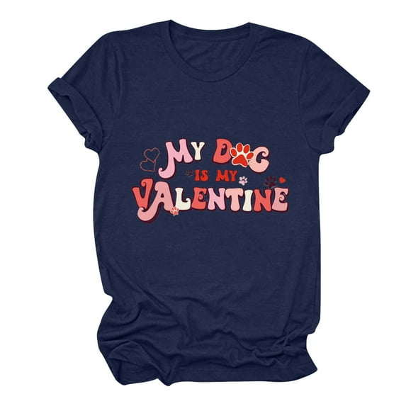Ichuanyi New Fashion Women's Top Valentine's Day Short Sleeve Casual Love Heart Printed Loose T-shirt