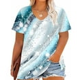 thumbnail image 1 of Ichuanyi Plus Size Tops for Women Graphic Tee Summer Casual Top Shirt Hawaiian Vacation Style Short Sleeve Blouses, 1 of 5