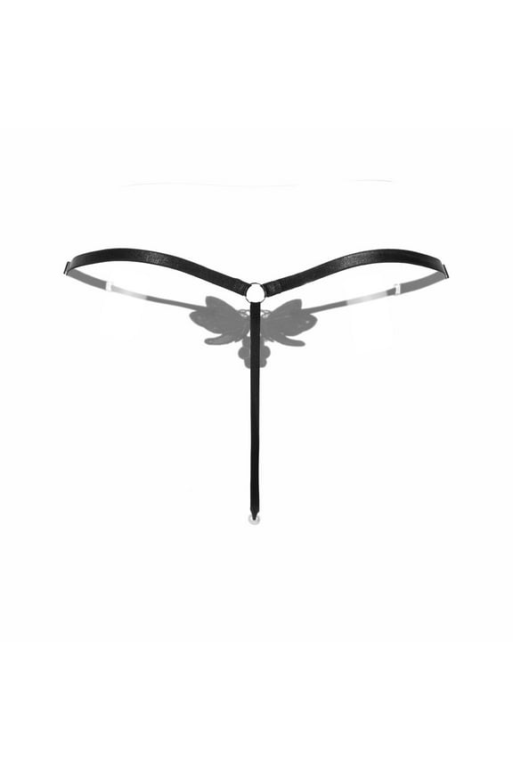 Ichuanyi Sexy Lady Embroidery G-string V-string Panties Adjustable Size Underwear BK