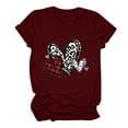 thumbnail image 1 of Ichuanyi Valentine's Day New Women's T-Shirt Short Sleeves Fashion Hearts Print Lady T-shirts Top, 1 of 6