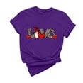 thumbnail image 1 of Ichuanyi Valentine's Day Womens Tops Summer Women's Casual Love Letter Printing Short Sleeve Graphic T-Shirt Tops, 1 of 5