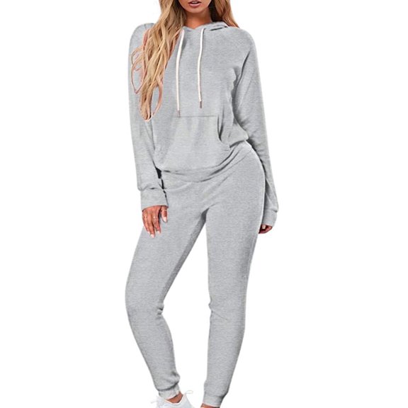 Ichuanyi Winter Fashion 2PC Woman Round Neck Solid Long Sleeve Blouse +Loose Pants Sets