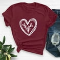 thumbnail image 1 of Ichuanyi Winter Love Women's Shirt Women Graphic Tees Funny Cute Short Sleeve Fall Shirt Valentine's Day Gift Tops, 1 of 3