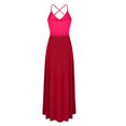 thumbnail image 1 of Ichuanyi Woman Dress, Summer Women Splicing O-Nack Casual Sexy Sling Backless Gradient Halter Mid-Calf Dress, 1 of 4