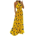 thumbnail image 1 of Ichuanyi Woman Dress Women Tropical Print Halter Backless Maxi Dress Sexy Sleeveless Beach Dress, 1 of 3