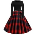 thumbnail image 1 of Ichuanyi Woman Dress Christmas Women's Long Sleeve O-Neck Printing Vintage Gown Party Dress, 1 of 9