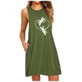 thumbnail image 1 of Ichuanyi Woman Dress Fashion Womens O-Neck Pocket Printing Sleeveless Casual Nightdress Dresses, 1 of 5
