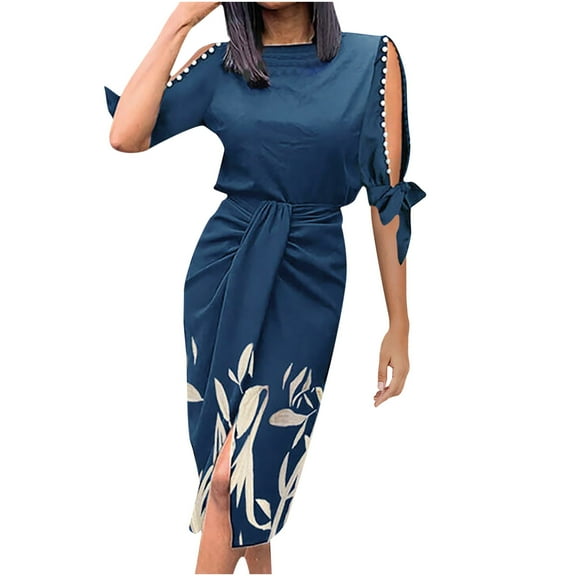 Ichuanyi Woman Dress Sexy Fashion Women's Casual Round Neck Long Sleeve Ladies Printed Mini Dress
