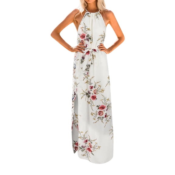 Ichuanyi Woman Dress Womens Summer Print Boho Long Maxi Evening Party Beach Floral Long Dress
