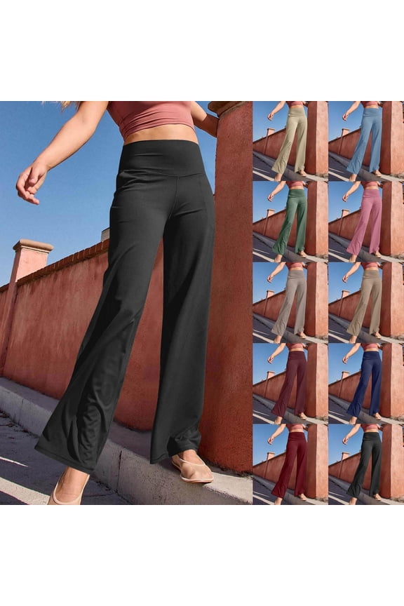 Ichuanyi Women Long Length Yoga Pants High Waist Elastic Butt Lifting Stretchy Fabric Comfort Workout Exercise Fitness Active Daily Pants