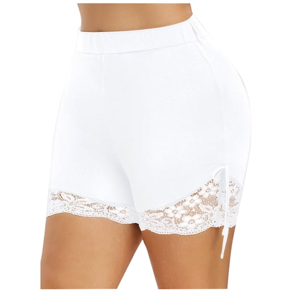 Ichuanyi Women Plus Size Basic Slip Bike Shorts Workout Leggings Yoga Shorts Pants