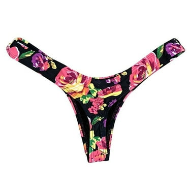 Ichuanyi Women Swimsuit, Summer Women Brazilian Print Bikini Bottom Thong Bathing Beach Swimsuit Swimwear