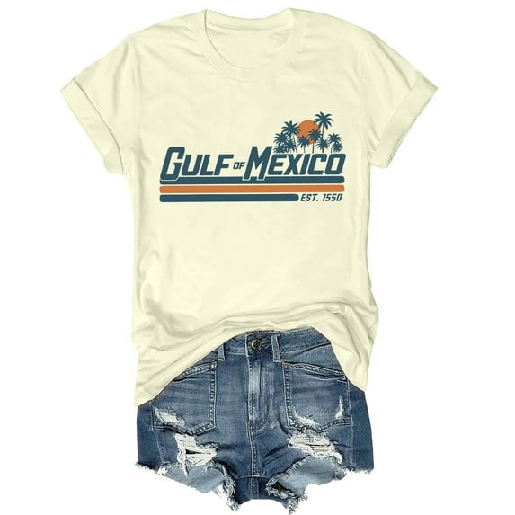 Ichuanyi Women T Shirt Graphic Letter Tee Shirt Fashion Short Sleeve Tops Summer Printed T-shirt Round Neck Short Sleeved