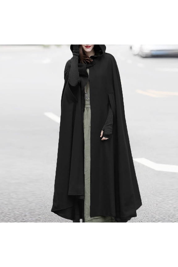 Ichuanyi Women Trench Coat Open Front Cardigan Jacket Coat Cape Cloak Poncho Plus
