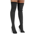 thumbnail image 1 of Ichuanyi Women's Boots 2021 Autumn And Winter New Heel Over The Knee Boots Flying Woven Stretch Wool Sleeve Fish Mouth Women's Boots, 1 of 4