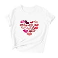 thumbnail image 1 of Ichuanyi Women's Casual Love Letter Printing Short Sleeve T-Shirt Tops Fashion Crew Neck Valentine's Day Tee, 1 of 4