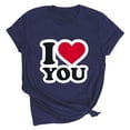 thumbnail image 1 of Ichuanyi Women's Casual Love Letter Printing Short Sleeve T-Shirt Tops Fashion Crew Neck Valentine's Day Tee, 1 of 3