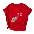 thumbnail image 1 of Ichuanyi Women's Casual Love Letter Printing Short Sleeve T-Shirt Tops Fashion Crew Neck Valentine's Day Tee, 1 of 4