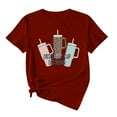 thumbnail image 1 of Ichuanyi Women's Casual Love Letter Printing Short Sleeve T-Shirt Tops Valentine's Shirts, 1 of 3