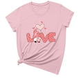 thumbnail image 1 of Ichuanyi Womens Tops, Summer Ladies Casual Valentine's Day Cute Love Printed Pullover Short Sleeve T-Shirt Top, 1 of 4