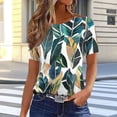 thumbnail image 1 of Ichuanyi Women's Casual Pattern Floral Printed Shirt Loose Short Sleeved T-Shirt Classic Round Neck Top, 1 of 5