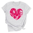 thumbnail image 1 of Ichuanyi Women's Casual Round Neck Short Sleeve Valentine's Day Print Top T Shirt, 1 of 4