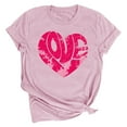 thumbnail image 1 of Ichuanyi Women's Casual Round Neck Short Sleeve Valentine's Day Print Top T Shirt, 1 of 4