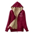 thumbnail image 1 of Ichuanyi Women's Casual Winter Warm Sherpa Lined Zip Up Hooded Sweatshirt Jacket Coat, 1 of 4