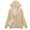 thumbnail image 1 of Ichuanyi Women's Casual Winter Warm Sherpa Lined Zip Up Hooded Sweatshirt Jacket Coat, 1 of 6