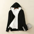 thumbnail image 1 of Ichuanyi Women's Casual Winter Warm Sherpa Lined Zip Up Hooded Sweatshirt Jacket Coat, 1 of 5