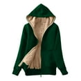 thumbnail image 1 of Ichuanyi Women's Casual Winter Warm Sherpa Lined Zip Up Hooded Sweatshirt Jacket Coat, 1 of 5