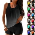 thumbnail image 1 of Ichuanyi Women's Conservative Swimsuit Tankini Set Modest Tummy Control Slimming Bathing Suits Two Piece Swim Suit with High Waisted Short, 1 of 6