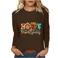 thumbnail image 1 of Ichuanyi Women's Fall Fashion Daisy Printed Mid-length 3/4 Sleeves T-shirt Blouse O-Neck Casual Tee Tops, 1 of 4